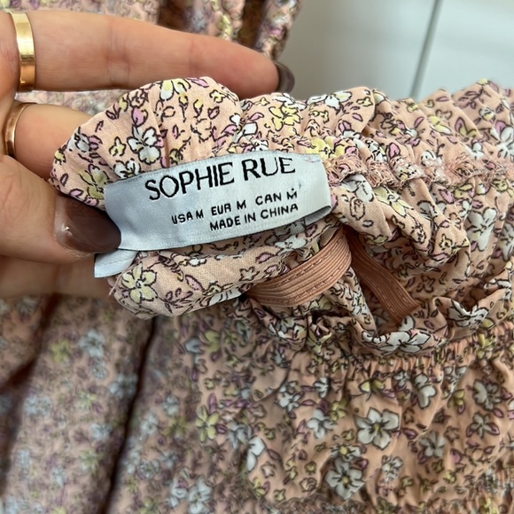 Sophie Rue Floral Blouse With Puffy Sleeves size medium - Picture 3 of 3